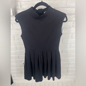 Opening Ceremony Blue And Grey Striped Pleaded Wool Short Dress new preppy small